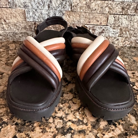 TORY BURCH LUG SOLE SLINGBACK SANDAL LEATHER NAPPA MULTI COLOR - Picture 7 of 10